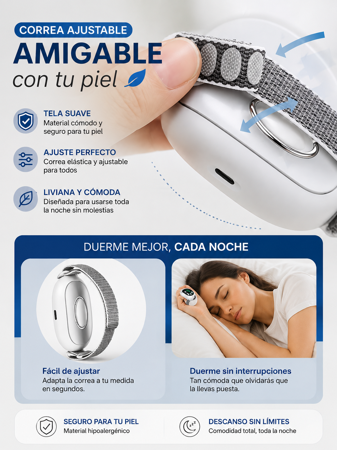 Dispositivo EMS Antiestrés y Sueño | Microcorriente Relajante 20 Niveles